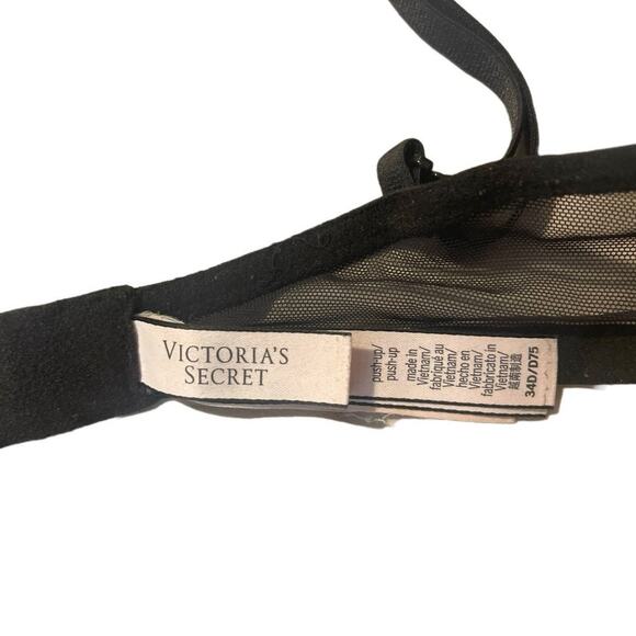 34D Victoria’s Secret Dream Angels Black Lace Push Up Bra - Picture 4 of 7